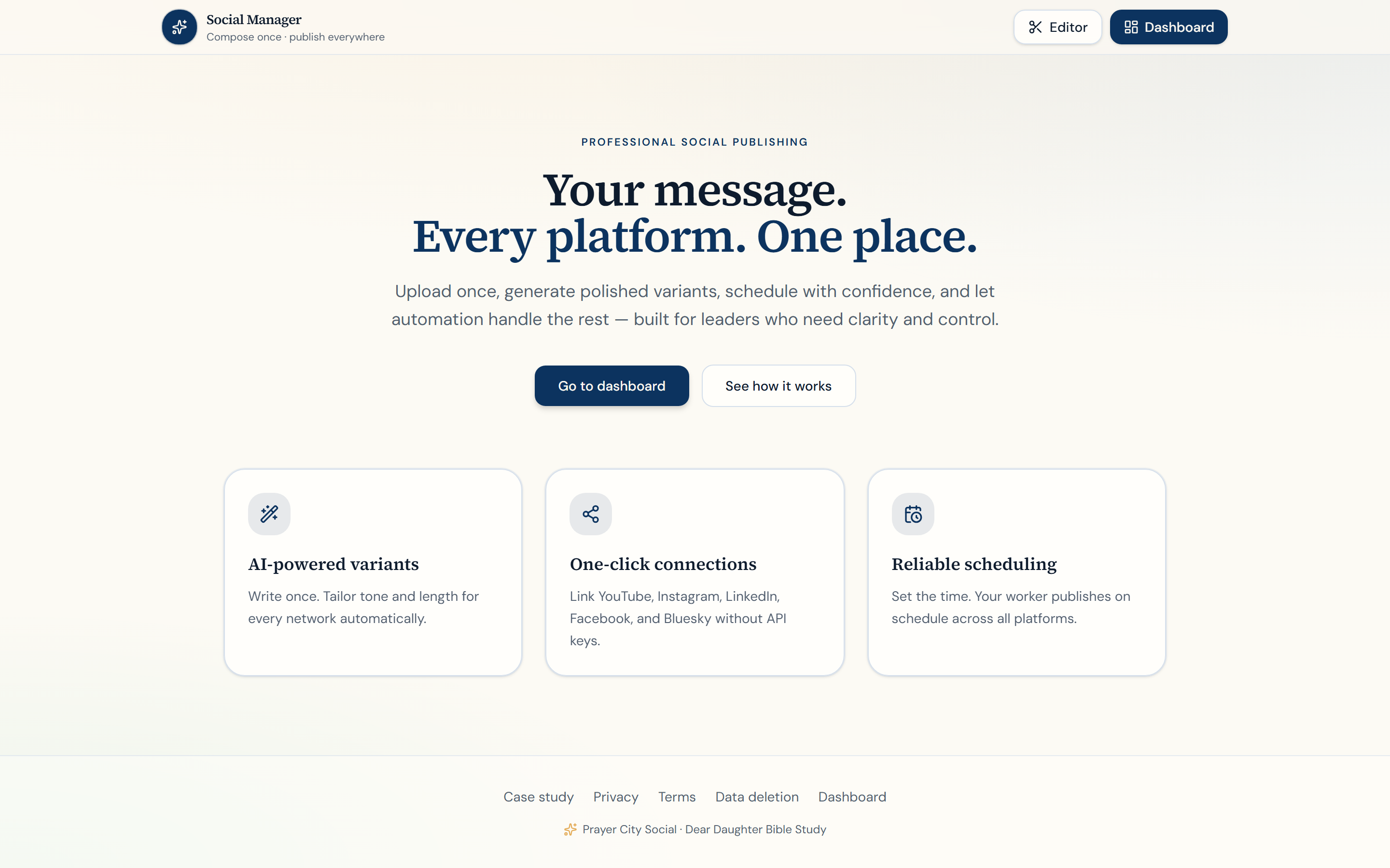 Prayer City Social publishing platform